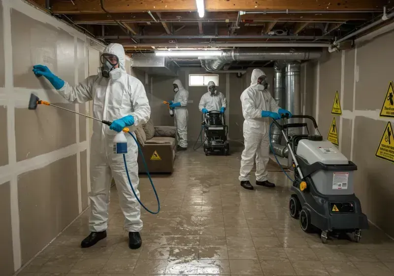 Basement Moisture Removal and Structural Drying process in Bowie, MD